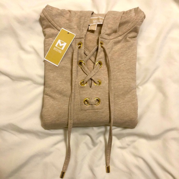 NWT Michael Kors Lace Up Sweater - Picture 1 of 4
